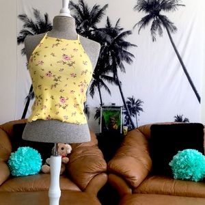 Yellow Floral Cropped top